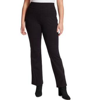 Jessica Simpson Trendy Ponte Pull-On Flare-Leg Pants Black Plus Size 16W MSRP$80