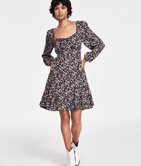 Lucky Brand Women's Flirty Flouncey Floral-Print Mini Dress, Size XXL MSRP $119
