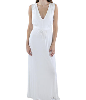 24seven Comfort Apparel Womens Scoop Neck Long Maxi Dress Size XL White