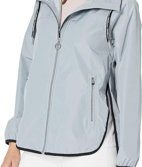 Calvin Klein Women Performance Water Repellent Hooded Jacket Stone Grey Size S