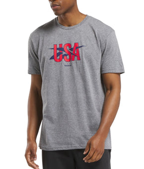 Reebok Mens Regular fit Short Sleeve Graphic T-Shirt Shirt Medium Grey Solid