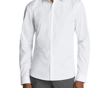 Calvin Klein Men's Extra Slim Fit Dress Shirt Grey Blue White Size 16/16.5x34/35