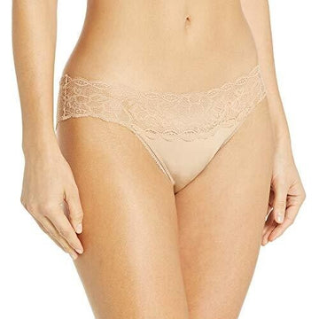 Calvin Klein Women's Seductive Comfort with Lace Bikini Panty, Bare, 3X