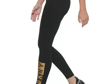 DKNY SPORT Two-Tone Graphic 7/8 Leggings Black Women's Size XS MSRP $60