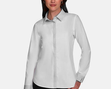 Calvin Klein Women's Cotton Striped-Edge Blouse White Size XL MSRP $99