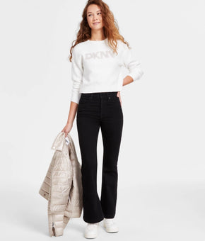 DKNY Jeans Women's High-Rise Flare-Leg Jeans Black Size 31 MSRP $79