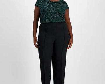 Kasper Plus Size 22W Straight-Leg Pants Black MSRP $89