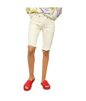 We The Free Womens Jeans Raw Hem Denim Shorts Light Beige Size 28 MSRP $88