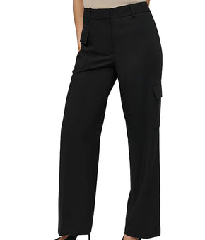 DKNY Womens Pocket Wide Leg Pants Black Size 14 MSRP $109