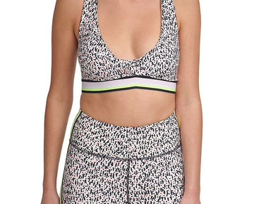 DKNY womens Sport Printed Low-Impact Sports Bra, Plexi, Size XS