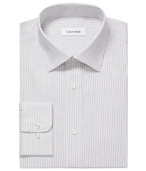 Calvin Klein Mens Steel Plus Gray Stripe Size 17.5 x 36/37 MSRP $85