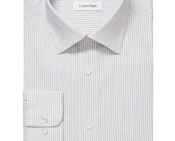 Calvin Klein Mens Steel Plus Gray Stripe Size 17.5 x 36/37 MSRP $85