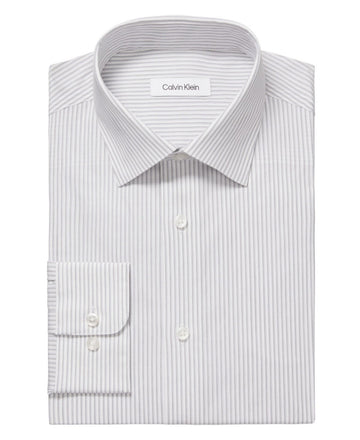 Calvin Klein Mens Steel Plus Gray Stripe Size 17.5 x 36/37 MSRP $85