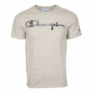 Champion Men's Life Heritage Tee Vintage Logo Applique Oxford Grey-Size S