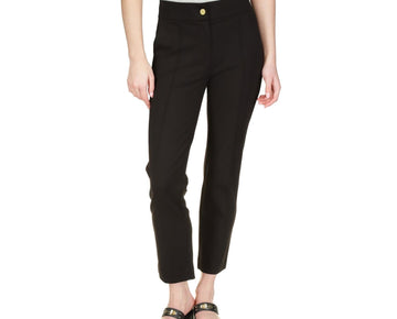 Michael Kors Womens Ponte Pintuck Dress Pants, Black, Petite, Size PM