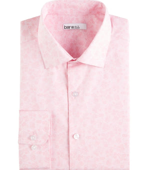 Bar III Dress Shirt Men Size S 14/14.5 Pink Slim Fit Floral Organic Cotton $65