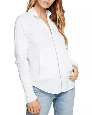 CHASER Cotton Slim-Fit Shirttail Jacket White Size S MSRP $68