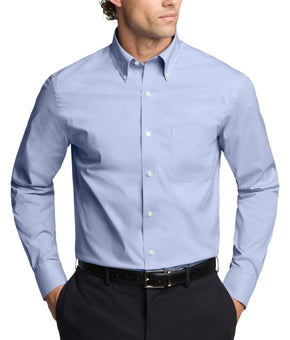 Calvin Klein Wrinkle-Resistant Stretch Dress Shirt Blue Size 15.5 x 34/35 $85