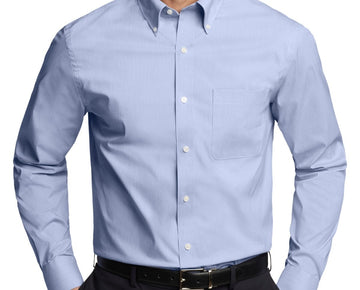 Calvin Klein Wrinkle-Resistant Stretch Dress Shirt Blue Size 15.5 x 34/35 $85