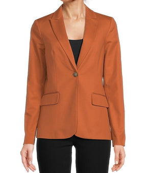 Calvin Klein Women's Solid Blazer - Orange - Size 2 MSRP $159