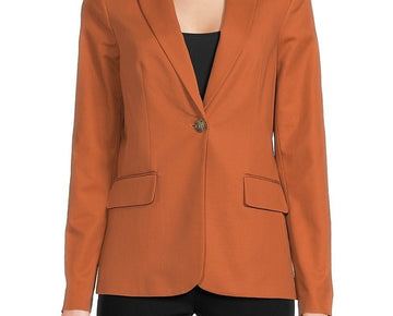 Calvin Klein Women's Solid Blazer - Orange - Size 2 MSRP $159