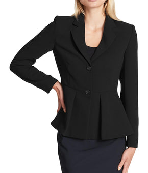 DKNY Womens Petites Suit Separate Business Peplum Jacket Size 2P Black MSRP $129