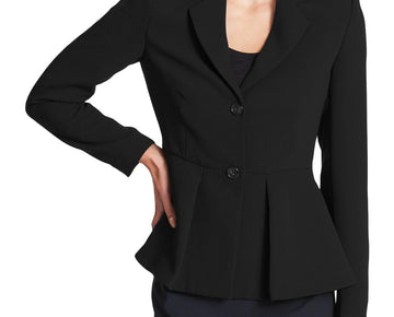 DKNY Womens Petites Suit Separate Business Peplum Jacket Size 2P Black MSRP $129