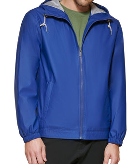 Club Room Mens Rubberized Lightweight Raincoat Blue Jacket Size M