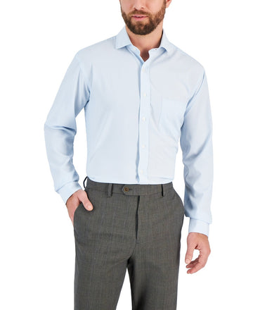Club Room Men's Regular Fit Traveler Dress Shirt Blue Size 16 x 32/33 MSRP $60