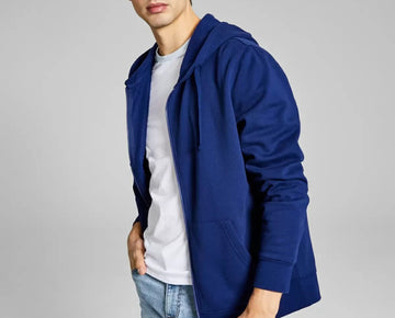 And Now This Men's Zip-Front Hoodie Blue Size XL