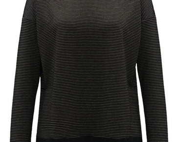 Ideology Metallic-Stripe Sweatshirt Womens Black gold stripe Size M MSRP $50