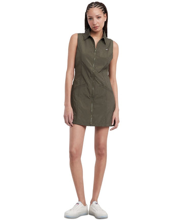 Tommy Jeans Women's Ripstop Sleeveless Cargo Dress OLIVE GREEN Size XL MSRP $100