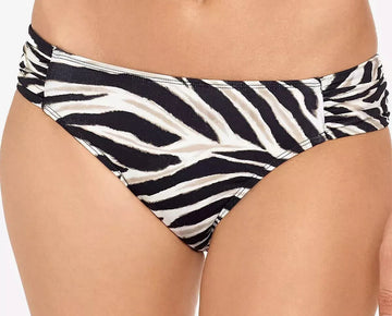 Ralph Lauren Women's Zebra Shirred Side Tab Hipster Bottoms Brown $64 Size 10