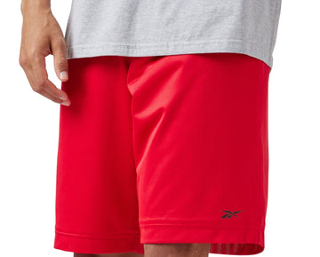 Reebok Men Regular fit Mesh Logo Basketball Shorts Shorts Size L / 11 Red Solid