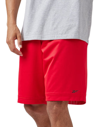 Reebok Men Regular fit Mesh Logo Basketball Shorts Size S / 10 Red Solid