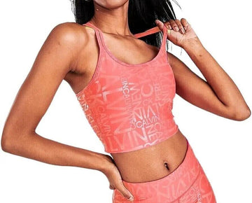 Calvin Klein Womens Printed Strappy-Back Tank Top pink Size XXL MSRP $50