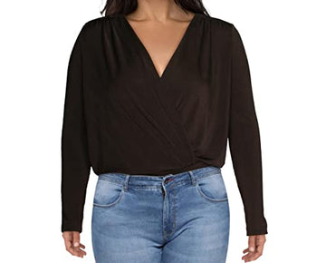 Free People Intimately Womens Turnt Surplice Bodysuit Size XL, Green (OB1064738)