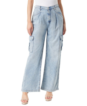 Jessica Simpson Trendy Plus Size Jenna Cargo Jeans Light Blue Size 22W MSRP $90