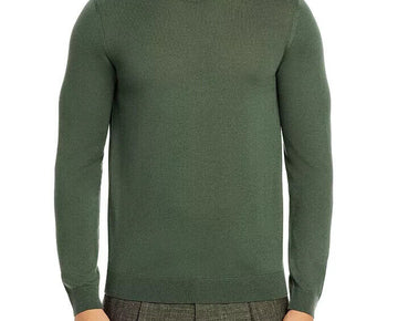 HUGO BOSS Leno-P Merino Wool Crewneck Sweater Olive Green Size XXL MSRP $158