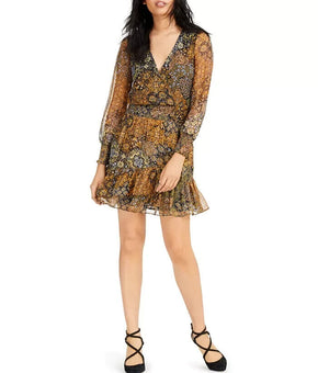 MICHAEL KORS Mega Patchwork Dress Orange Navy Size S MSRP $165