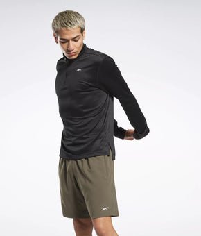 Reebok Mens Regular fit Quarter zip Sweatshirt Medium Black Solid