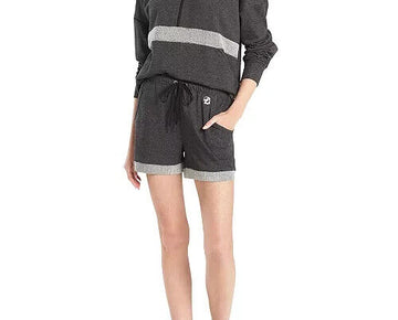 Josie Natori Womens Chi French Terry Shorts H.Gray black Size S MSRP $58