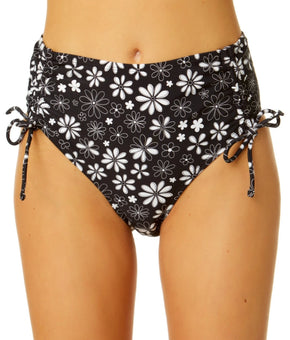 Salt + Cove Women's Coastal Fleurs Bralette Bikini Bottom Size M Black