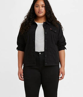 LEVI'S Plus women's denim trucker jacket Black Size 3X Black $79