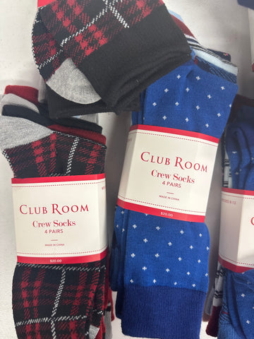 Men's Socks Wholesale Lot, CLUB ROOM 17 items, Shelf Pulls, MSRP $340