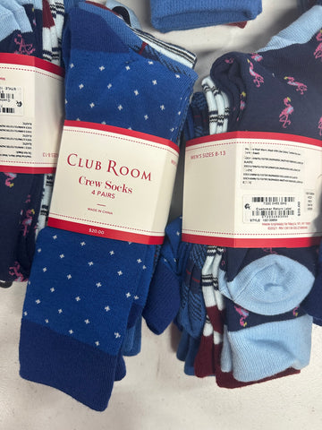 Men's Socks Wholesale Lot, CLUB ROOM 19 items, Shelf Pulls, MSRP $380