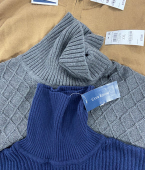 Men's Clothing CLUB ROOM Sweaters Wholesale Lot, 9 items, Shelf Pulls, MSRP $575