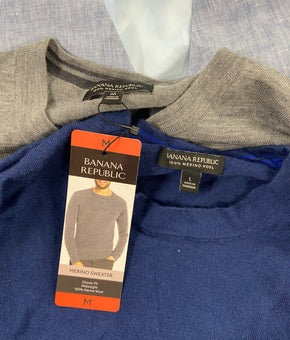 Men's Clothing Assorted Wholesale Lot, BANANA REPUBLIC, COLUMBIA, CLUB ROOM, BAR III and more,  12 items, Shelf Pulls, MSRP $952