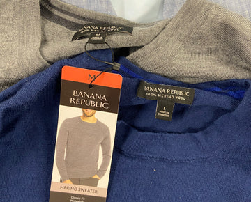 Men's Clothing Assorted Wholesale Lot, BANANA REPUBLIC, COLUMBIA, CLUB ROOM, BAR III and more,  12 items, Shelf Pulls, MSRP $952