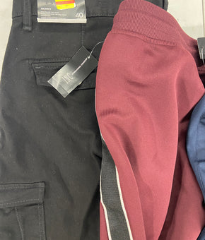 Men's Clothing Pants Wholesale Lot, IDEOLOGY, HANES, BASTION TRAIL, INC, 5 items, Shelf Pulls, MSRP $244